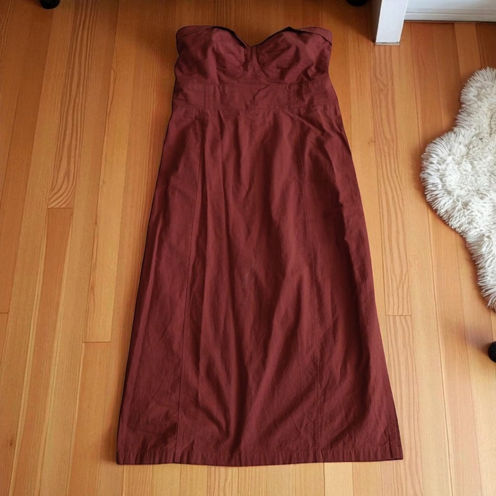 Free People Orange Strapless Sundress